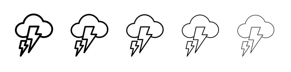 Thunder lightning icon outline simple illustration isolated
