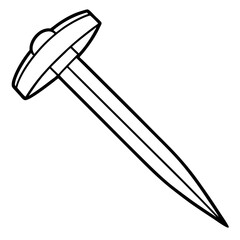Iron Nail line art vector