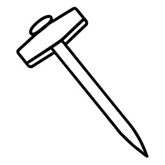 Iron Nail line art vector