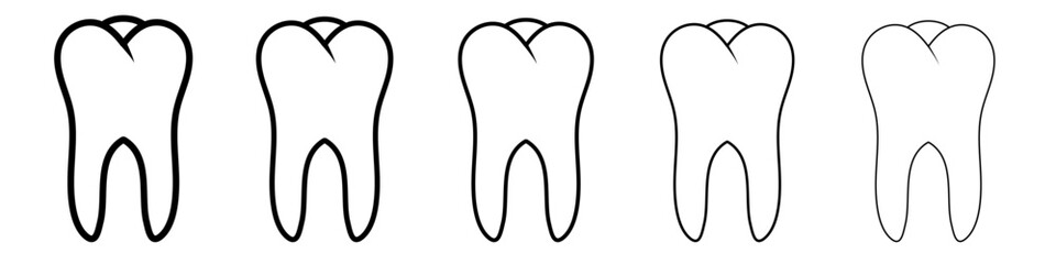 Tooth icon outline simple illustration isolated