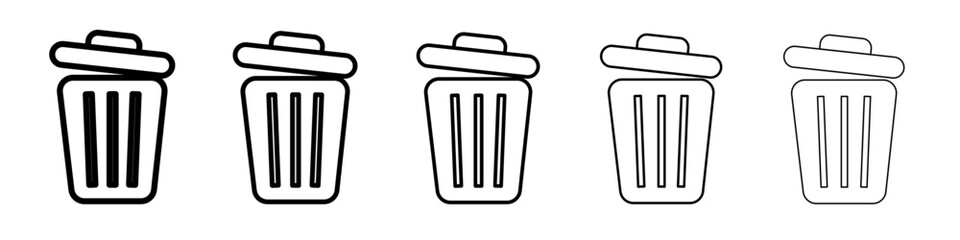 Trash icon outline simple illustration isolated