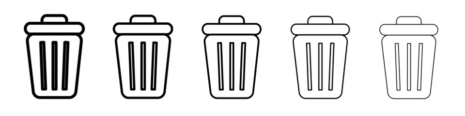 Trash icon outline simple illustration isolated