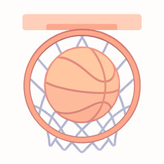 Basketball Swishing Through Hoop From Above