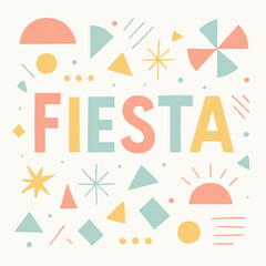 Fiesta Celebration Party With Festive Geometric Shapes