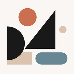 Modern Abstract Geometric Shapes Minimalist Composition