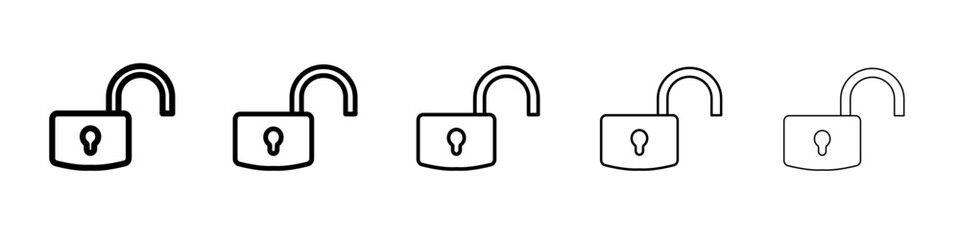 Unlock icon outline simple illustration isolated