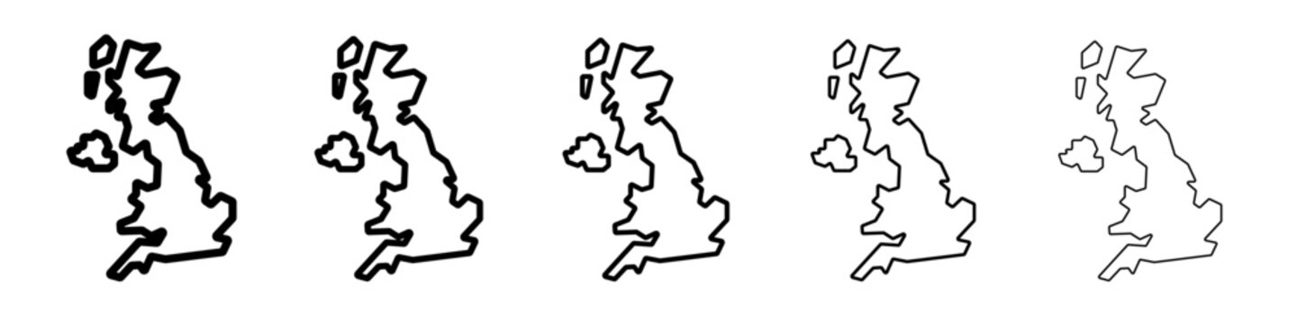 United Kingdom map icon outline simple illustration isolated