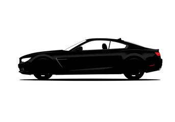 Fototapeta premium Sleek Silhouette A Nighttime Rendering of a Luxury Sports Coupe on transparent background