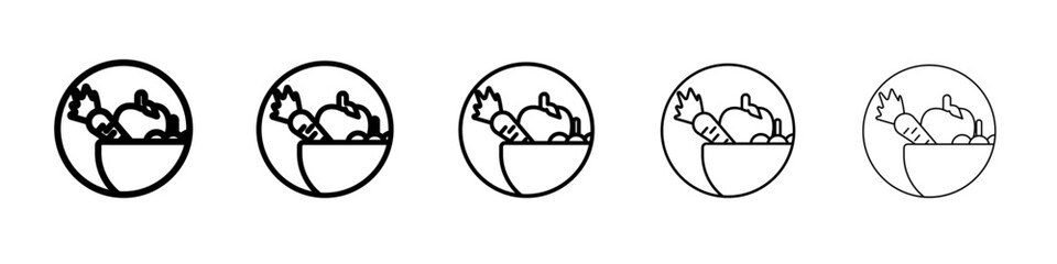 vegetarian food icon outline simple illustration isolated