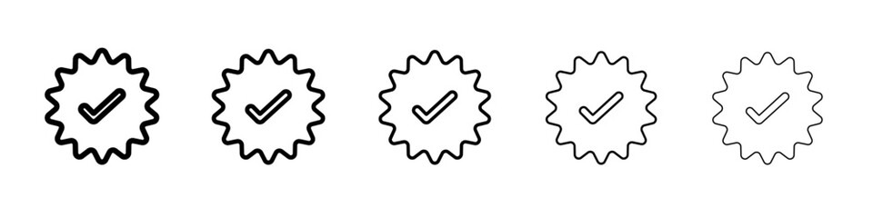 Verified icon outline simple illustration isolated