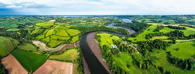 Panorama Farms And Fields Over