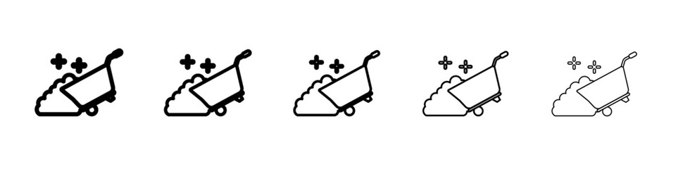 wheelbarrow unloading icon outline simple illustration isolated