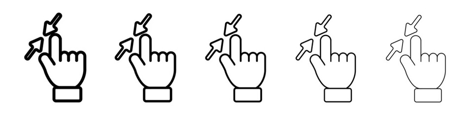 Zoom Gesture icon outline simple illustration isolated