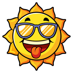 Cartoon groovy summer stickers 70s. Retro doodle character graphic.