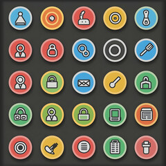 Flat icons of various objects