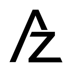 Alphabet letter AZ monogram logo vector design