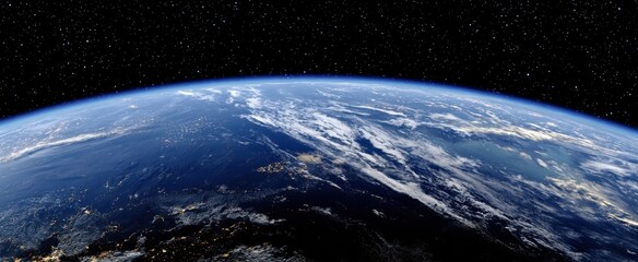 Obraz premium The Stunning Earth Seen from Space, Showcasing Its Beauty and Serenity