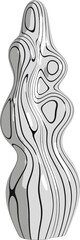 Fototapeta premium Abstract sculpture with flowing black lines on a white glossy surface