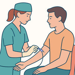 Nurse Drawing Blood From Patient Arm