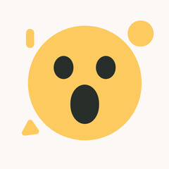 Fototapeta premium Minimal Shocked Face Emoji On White Background