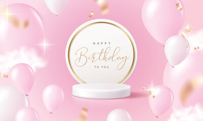 Happy Birthday banner for product display platforms.