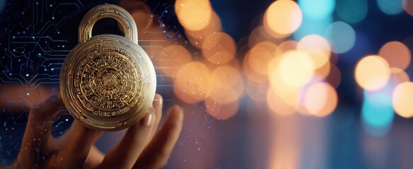 The golden padlock symbolizing advanced security in a digital world.