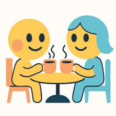 Happy Friends Sharing Coffee Together Indoors