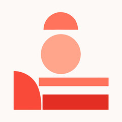 Minimalist Geometric Shapes In Modern Red Tones