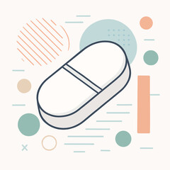 Minimalist Capsule Tablet With Geometric Shapes