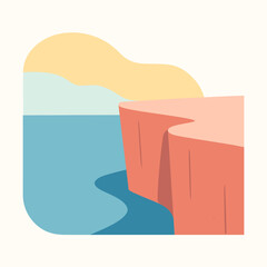 Coastal Cliffs Overlooking Calm Blue Sea