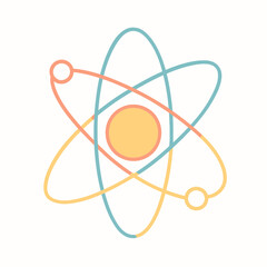 Minimalist Atom Structure With Colorful Electron Orbits