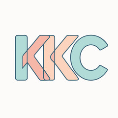 Pastel Monogram Kkc Overlapping Letter Concept