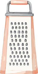Grater watercolor baking tools and ingredients vector illustration