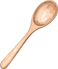 Wooden spoon watercolor baking tools and ingredients vector illustration
