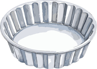 Cake pan watercolor baking tools and ingredients vector illustration