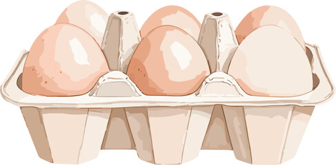 Eggs watercolor baking tools and ingredients vector illustration
