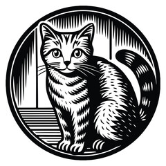 cat vector kitten icon logo cartoon character illustration doodle white