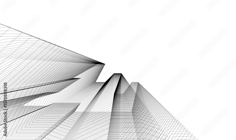 Wall mural architectural geometric abstract background vector design