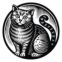 Spooky Black Cat Vector Illustration