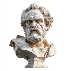 Fototapeta premium Ancient Marble Bust of a Man , white background cut out PNG