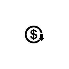 Cost reduction icon flat vector design.