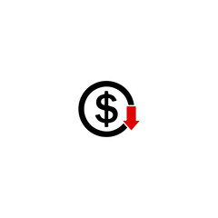 Cost reduction icon flat vector design. 
