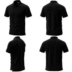 Cotton pique texture with realistic lighting and subtle shadows - for tailoring and design reference-black color