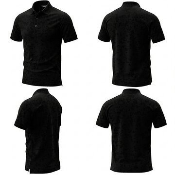 Cotton pique texture with realistic lighting and subtle shadows - for tailoring and design reference-black color