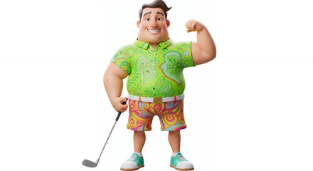 Cartoon golf character illustration
