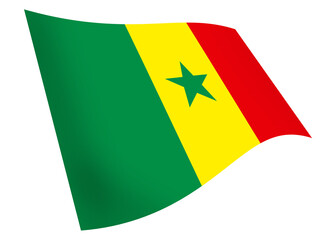 Senegal waving flag graphic with clipping path