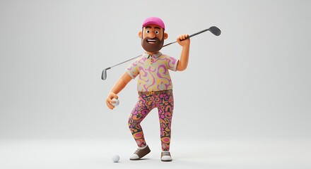 Cartoon golf player illustration