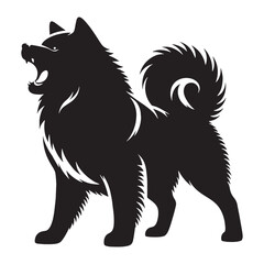 Standard Akita digital black vector, a classic and easily adaptable option - Akita silhouette - Akita Vector - Silhouette of Akita - dog vector

