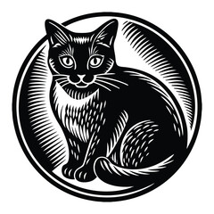 silhouette of a cat on a white background