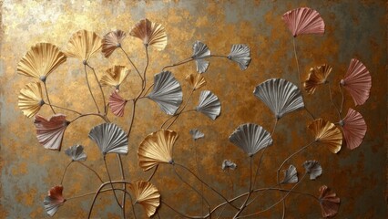 Vintage gold leaf decorative mural